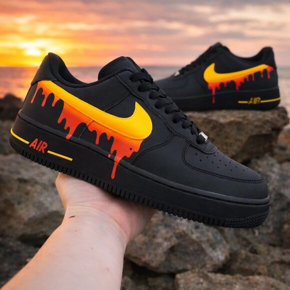 Nike Air Force 1 Custom Drip Shoes - Picture 4 of 6